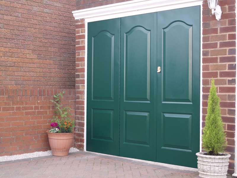 Teal composite front door